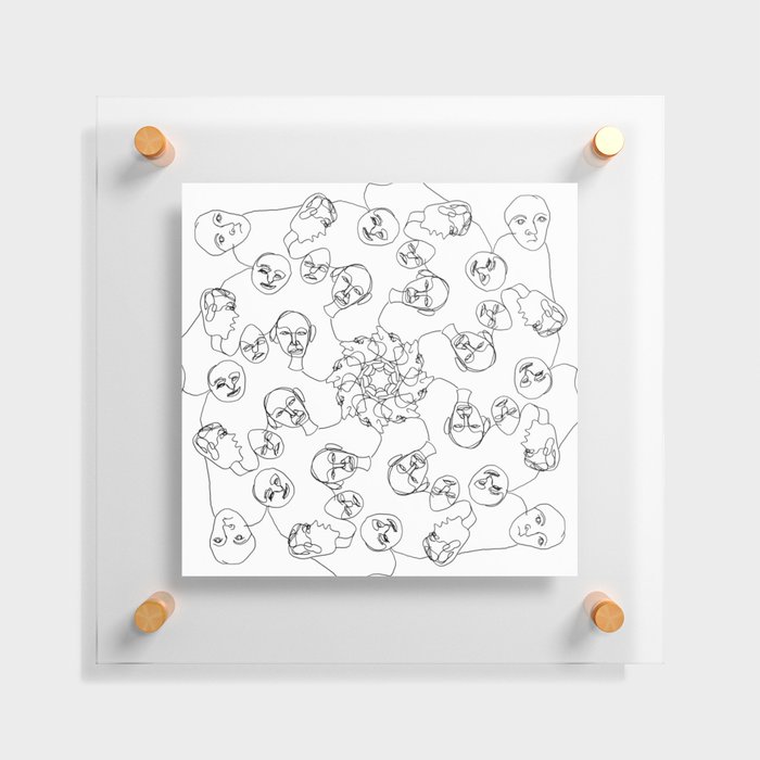 Faces Line Drawings Floating Acrylic Print