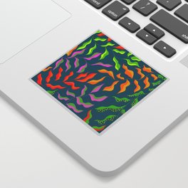 Leaves on Turquoise Sticker