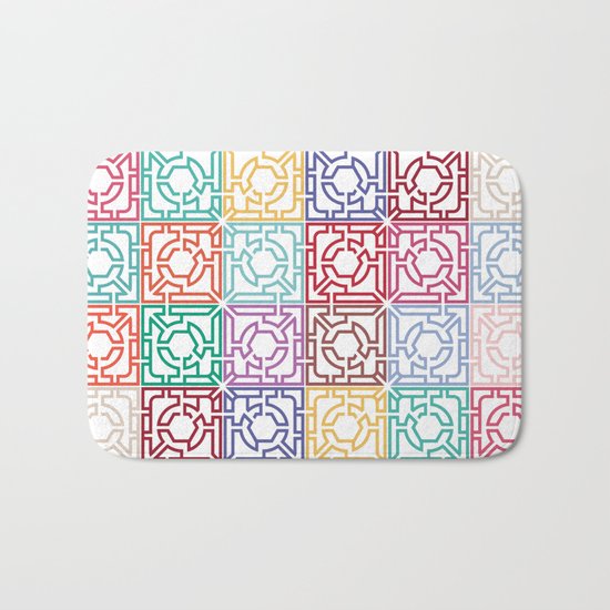 Maze Colorful Seamless Pattern Bath Mat