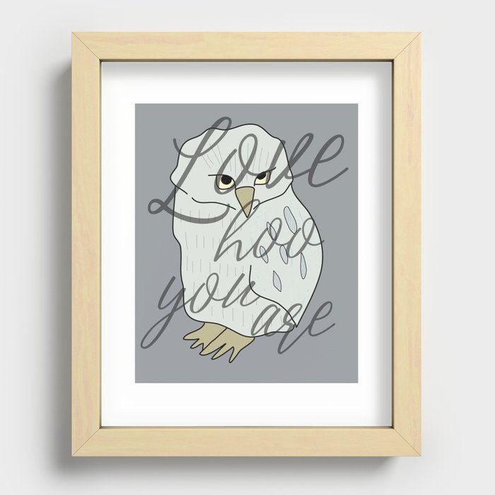 Love hoo you are Owl print Recessed Framed Print