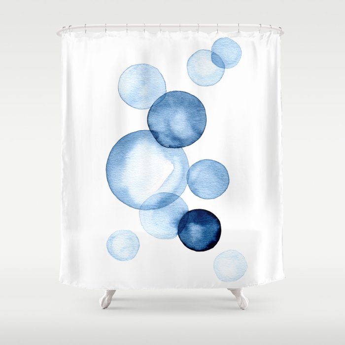 Blue Bubbles Shower Curtain
