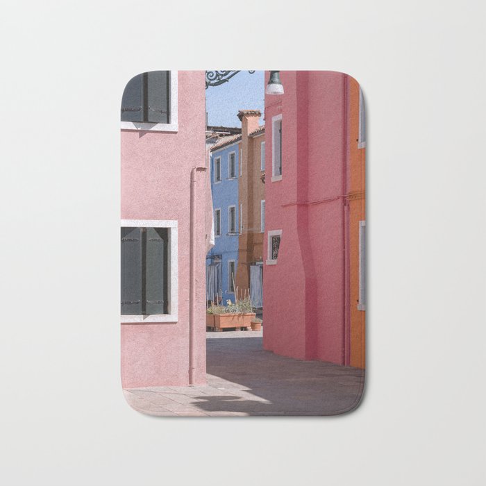 Colourful Burano Pastel Dream World | Venice Italy Travel Photograph Bath Mat