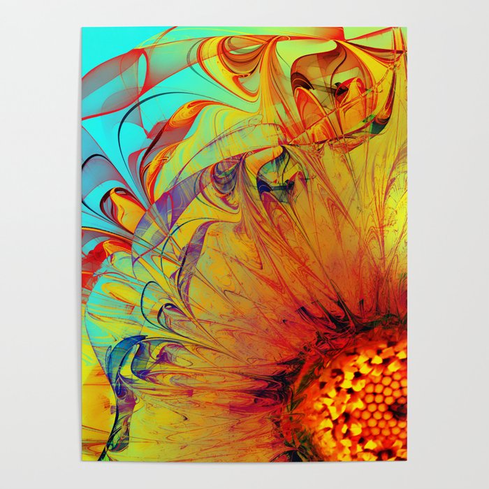 Sunflower Abstract Poster