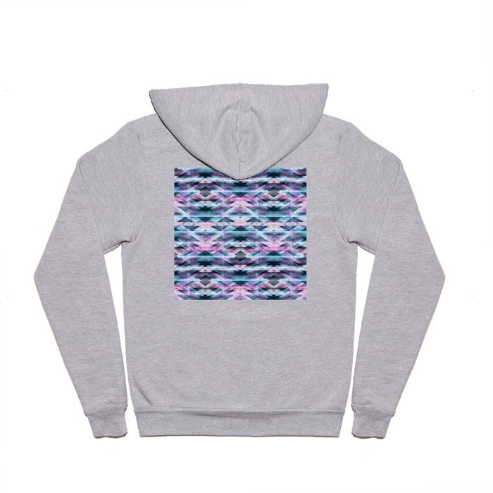 Pink and Blue Bohemian Abstract Aztec Kaleidoscope Hoody