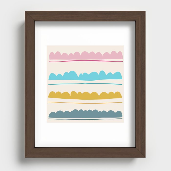 Playful Clouds Abstract  Recessed Framed Print