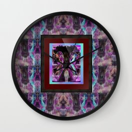 "Carny Twins on mirror tiles" by surrealpete Wall Clock
