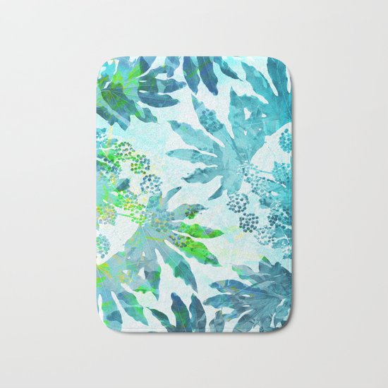 Tropical adventure - Blue Bath Mat