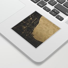 Chicago Black and Gold Street Map Sticker