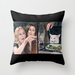 Multicolor Meme-ified Pop Funny Cat Memes Throw Pillow 16x16 