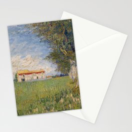 Farmhouse in a Wheat Field, Vincent van Gogh Stationery Card
