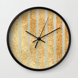 Vivid Jailbreak Wall Clock | Vertical Lines, Graphicdesign, Sparkle, Digital, Gold, Silver, Vertical, Lines 