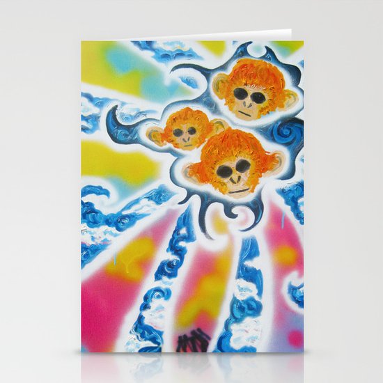 Three Monkeys Stationery Cards