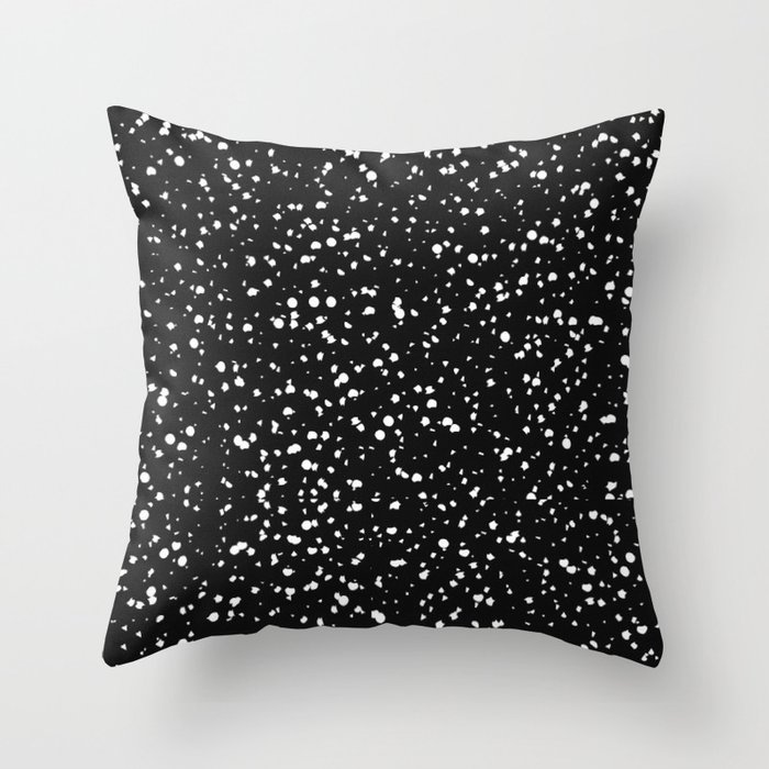 Beautiful Black And White Dust Pattern (Cute Monochrome) Throw Pillow