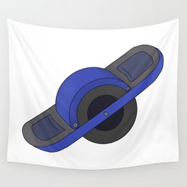 Blue One Wheel Wall Tapestry
