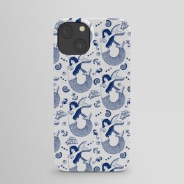 Blue Mermaid Nautical Pattern iPhone Case