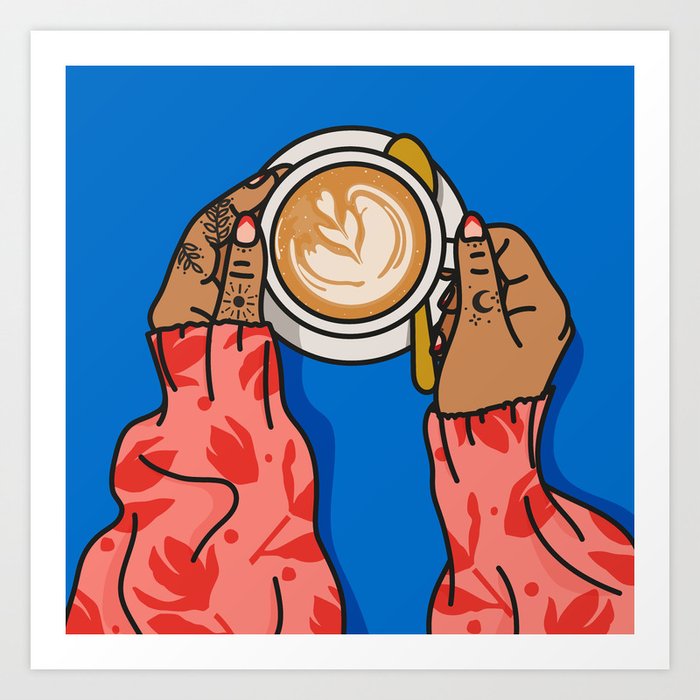 Start the day with coffee Art Print