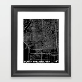South Philadelphia Lines Map Framed Art Print