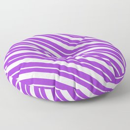 [ Thumbnail: Lavender and Dark Orchid Colored Striped/Lined Pattern Floor Pillow ]