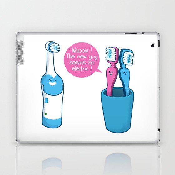 Toothbrush Fall In Electric Love Laptop & iPad Skin