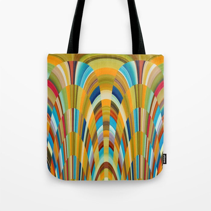 Modern Bended Check Abstract Tote Bag