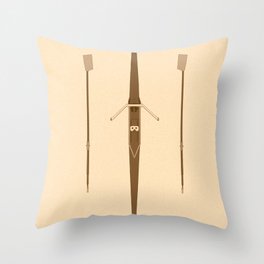 rowing single scull Throw Pillow