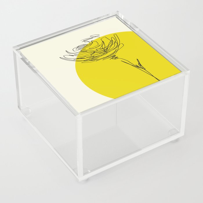 line drawing - flower Acrylic Box
