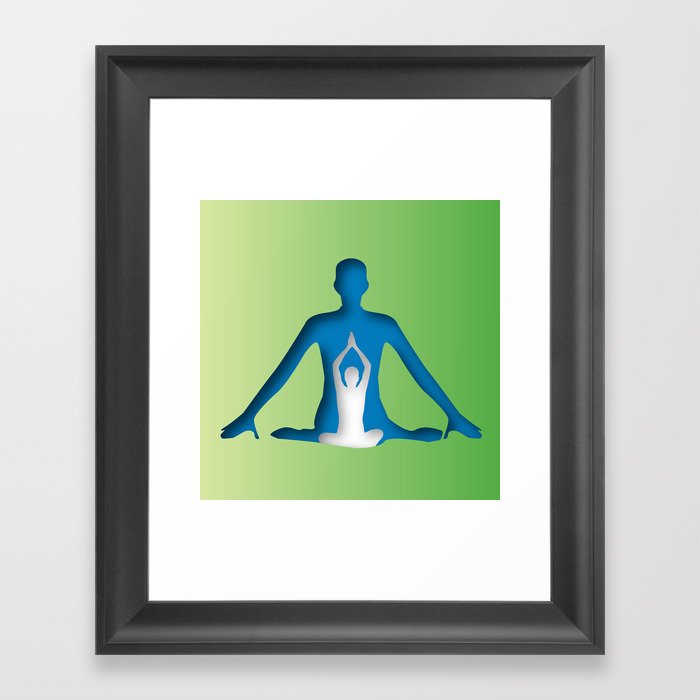 Yoga and meditation sun salutation position Framed Art Print