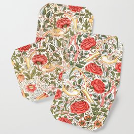 Tudor Rose by William Morris 1883 Antique Vintage Pattern CC0 Spring Summer Coaster
