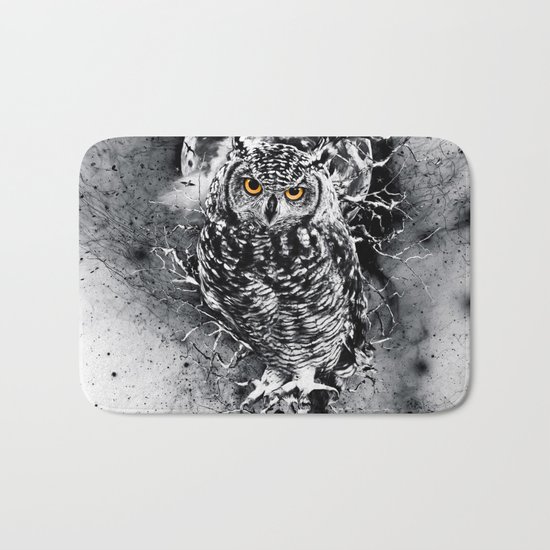 OWL BW Bath Mat