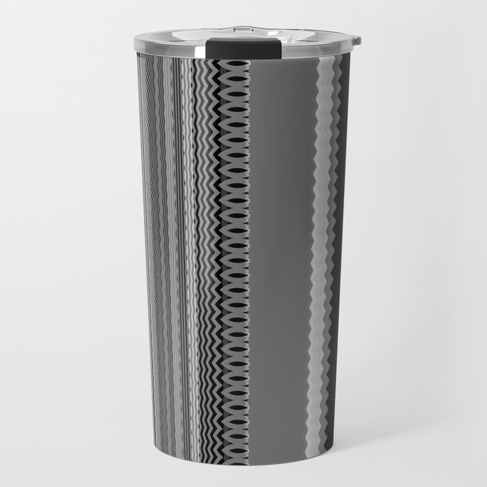 Gray Stripes Abstract Travel Mug