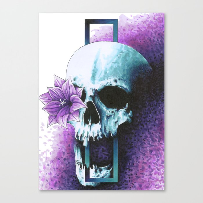 Teal Skull Canvas Print