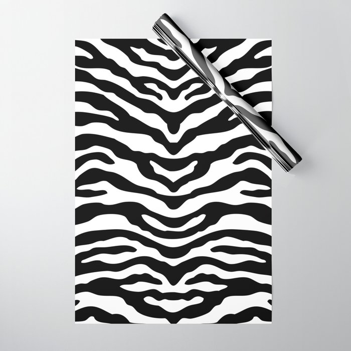 Black and White Zebra Wrapping Paper by Tony Magner Design Society6
