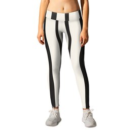 Black stripes, striping print Leggings