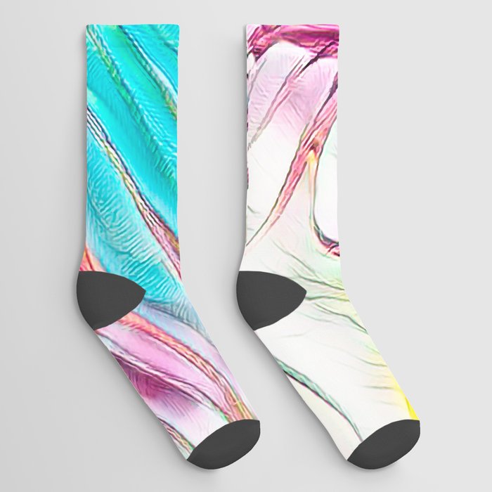 Pastel Whirl: Swirly Abstraction Socks