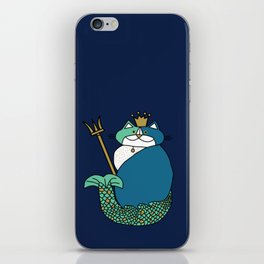 Blue Kevin the Cat Mermaid King iPhone Skin