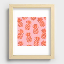 Pineapple Twist 342 Pink and Orange Recessed Framed Print