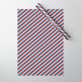 [ Thumbnail: Brown and Sky Blue Colored Lines Pattern Wrapping Paper ]