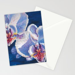 Two White Orchids Stationery Cards
