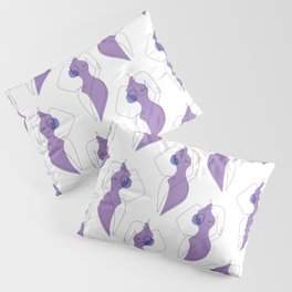 Nude Lilac / Naked curvy female body in pastel purple / Explicit Design Pillow Sham