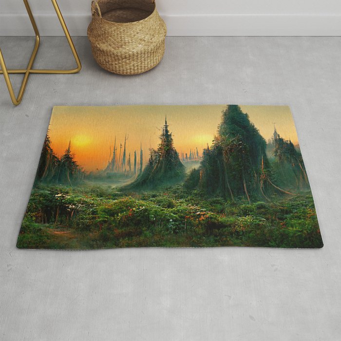 Walking into the forest of Elves Rug