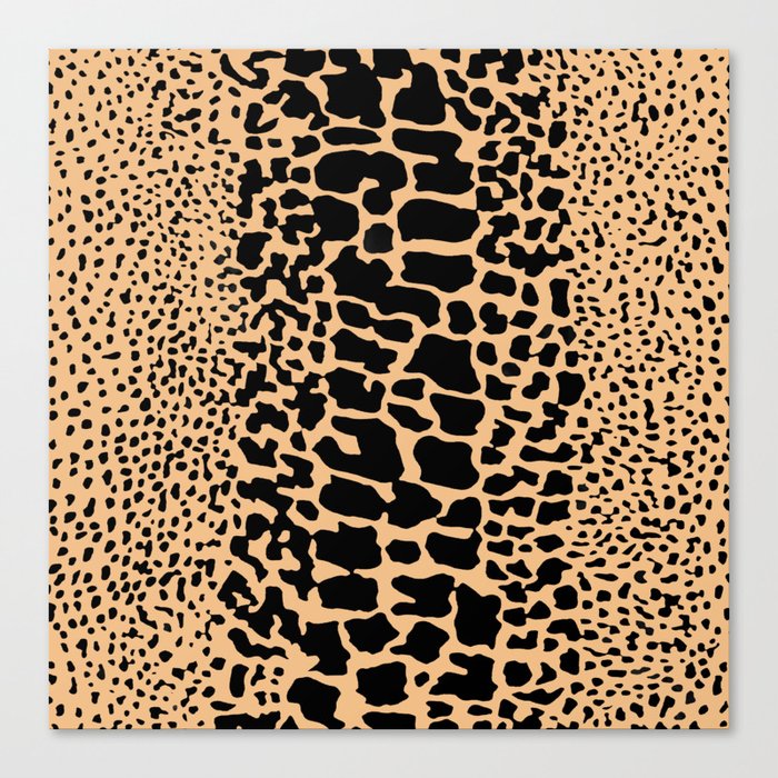 Animal Print Snake Skin Tan Brown And Black Pattern Canvas Print