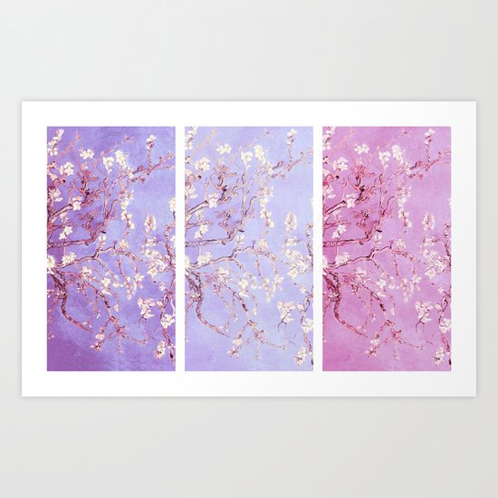 Vincent Van Gogh : Almond Blossoms Lavender Panel Art Art Print