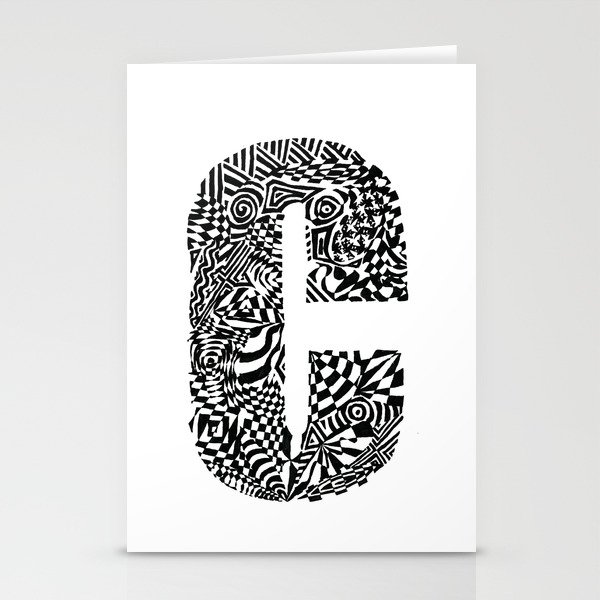 Alphabet Letter C Impact Bold Abstract Pattern (ink drawing) Stationery Cards
