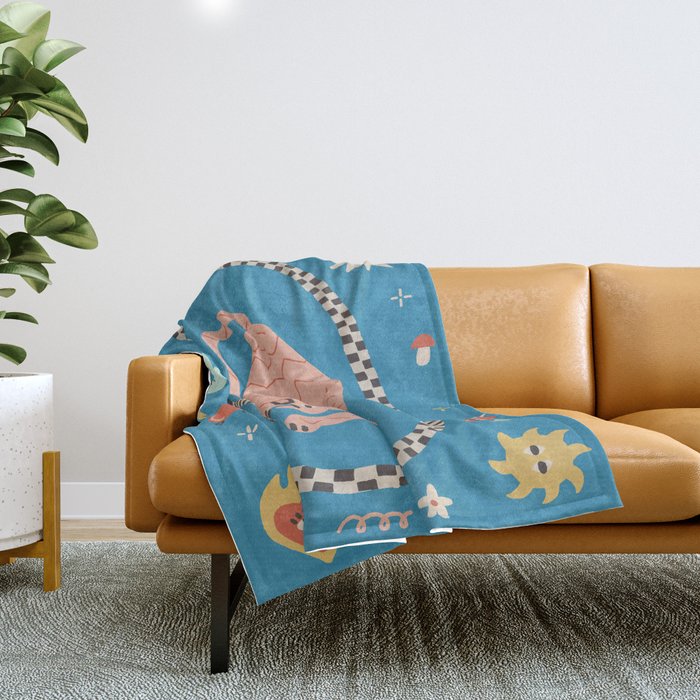 Trippy tigers Throw Blanket by Tasiania Society6