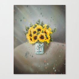 Jar of Sunflowers Canvas Print