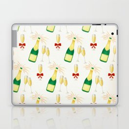 Christmas Pattern Handdrawn Champagne Wine Laptop Skin