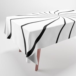 Wavy Rays (white/black) Tablecloth