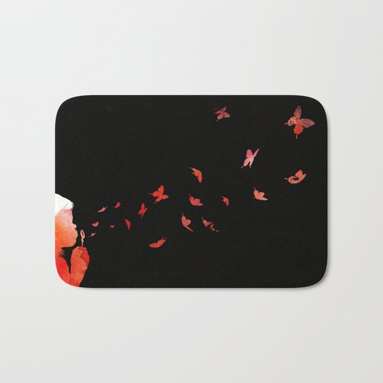 Blowing butterflies Bath Mat
