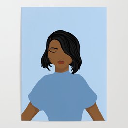 Sky blue portrait Poster