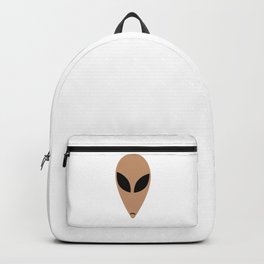 Alien head in cartoon stlye Backpack | Gift, Image, Graphicdesign, Picture, Shirt, Teeshirt, Cartoon, Extraterrestrial, Poster, Brown 